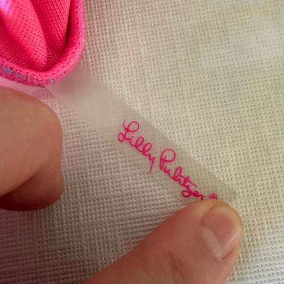 Lilly Pulitzer Blue Celestial Seas Ruched 1 Piece Swimsuit Size 8 Pink Green - Picture 3 of 10